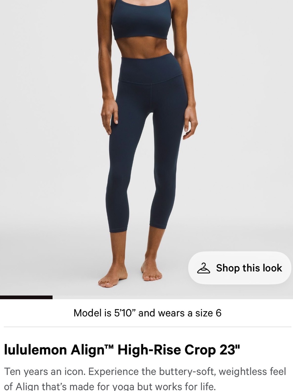 Lululemon Align High Rise Crop 23” Sz 2